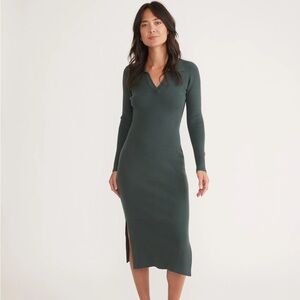 Marine Layer Long Sleeve Sweater Polo Dress